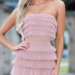 Georgia Mini Dress - Blush -ladyblacktie shop ComA001 5 copy 92485.1681235689