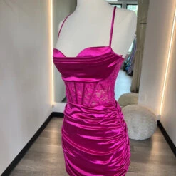 Pia Mini Dress - Fuchsia -ladyblacktie shop IMG 2345 15638.1692896618