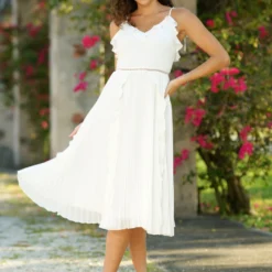 Maia Midi Dress- White - FINAL SALE -ladyblacktie shop LB001 539 98283.1687139034