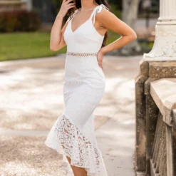 Thalia Midi Dress - WHITE