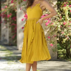 Maia Midi Dress- Mustard - FINAL SALE -ladyblacktie shop Lady Black Tie 041890 23684.1652461323