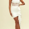 Monica Corset Mini Dress - White-FINAL SALE