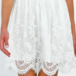 Aurelia Dress - White - FINAL SALE -ladyblacktie shop closeup skirt 03047.1597879591