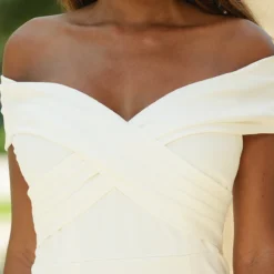 Brienne Dress - White -ladyblacktie shop closeup 12621.1666290483