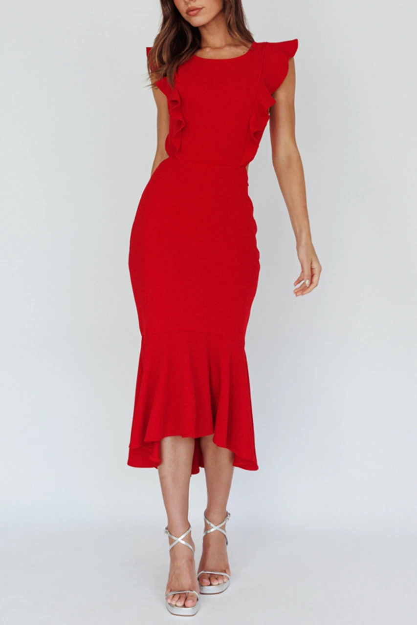 Kennedy Midi Dress - Red 1 Kennedy Midi Dress - Red