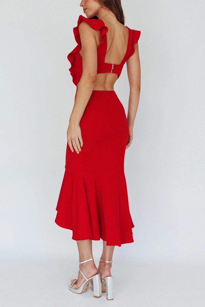 Kennedy Midi Dress - Red 2 Kennedy Midi Dress - Red - Image 2