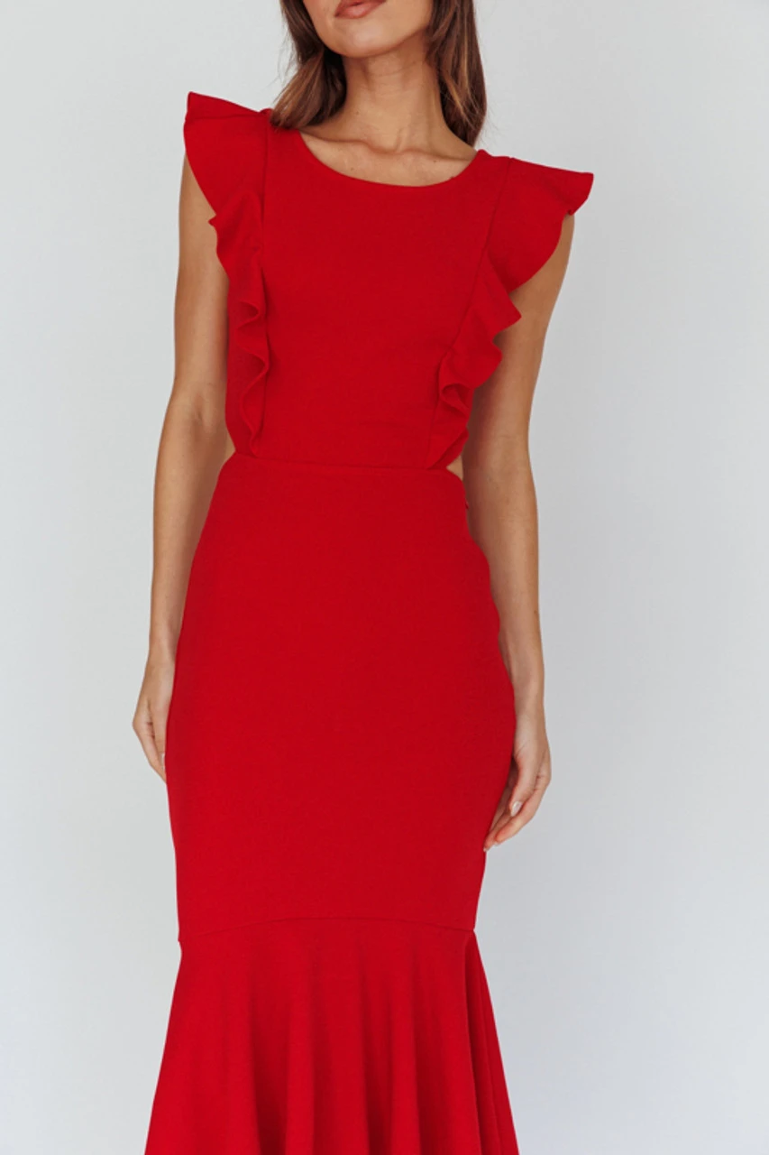 Kennedy Midi Dress - Red 3 Kennedy Midi Dress - Red - Image 3