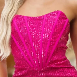 Gia Corset Sequin Mini Dress - Fuchsia 11 Gia Corset Sequin Mini Dress - Fuchsia -ladyblacktie shop ladyblacktie 070704 57643.1690376821