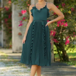 Maia Midi Dress- Emerald - FINAL SALE -ladyblacktie shop maia emerald front 08447.1687138717