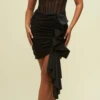 Size Medium, Monica Corset Mini Dress - Black-FINAL SALE