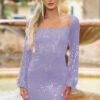 Sylvia Sequin Mini Dress - Lilac