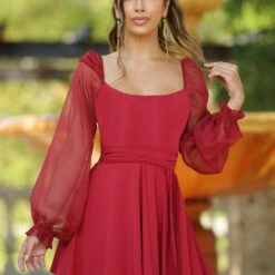 Vera Two Way Mini Dress - Deep Red -ladyblacktie shop vera 2 way red 02424.1654280516